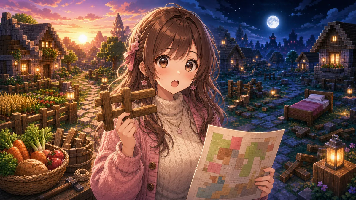 愛原れいこ、マイクラ過去動画第4弾 村整備が全滅騒動へ転がる再編集回 のV-BUZZ独自アイキャッチ
