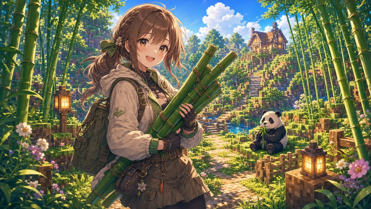 竹林とパンダに出会う遠出のイメージ
