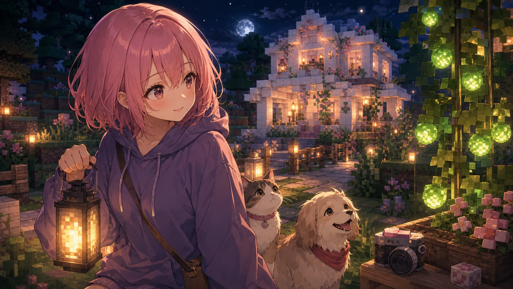 猫犬とグローベリー探しを次回へ残すオリジナル女性キャラクターのイメージ