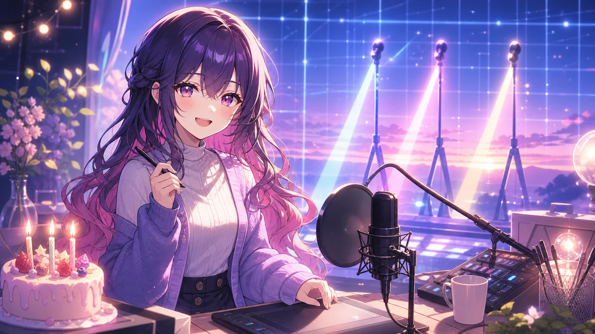 甘音あむ公開のNeo-Porte 6期生『DAYBREAK FRONTLINE』cover、2周年に3人の声と本人イラストが並ぶ のV-BUZZ独自アイキャッチ