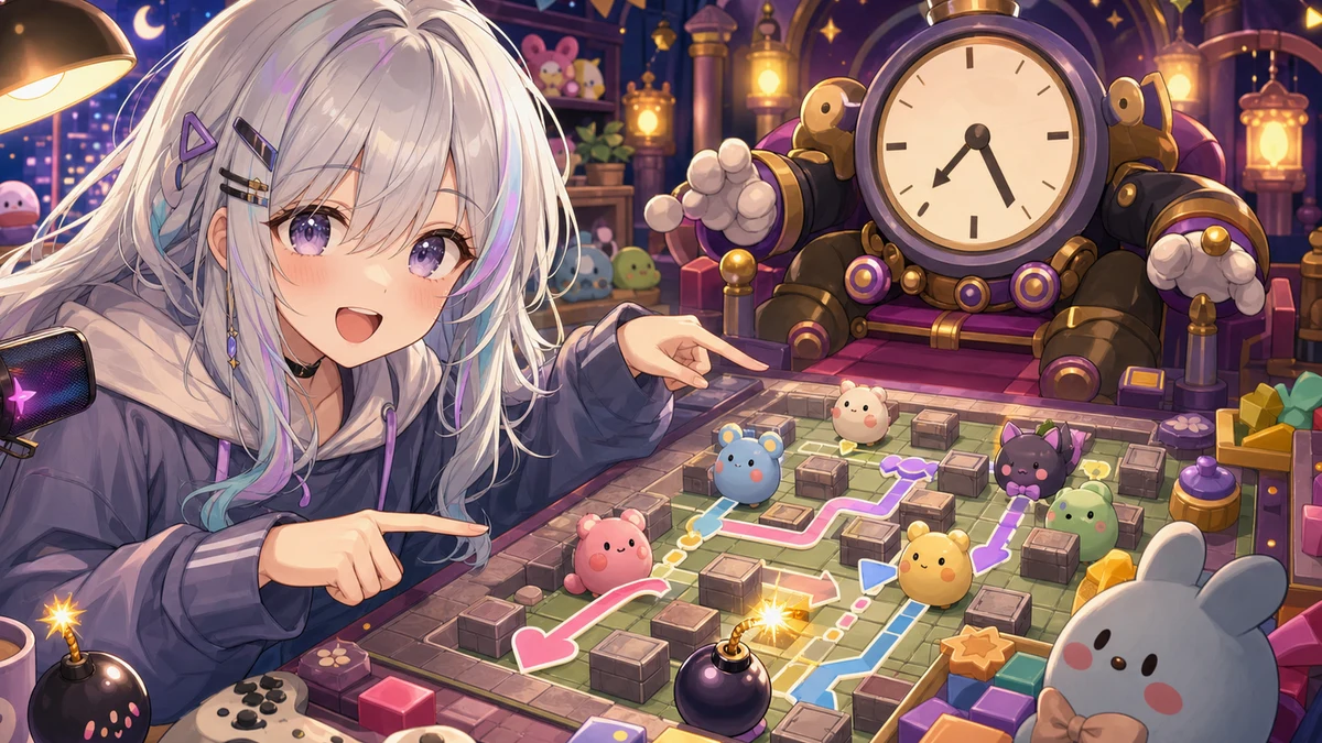 本阿弥あずさ『スーパーボンバーマン5』初見クリア、ルーイ復活と分岐ルートを読みながらテロリン撃破へ のV-BUZZ独自アイキャッチ