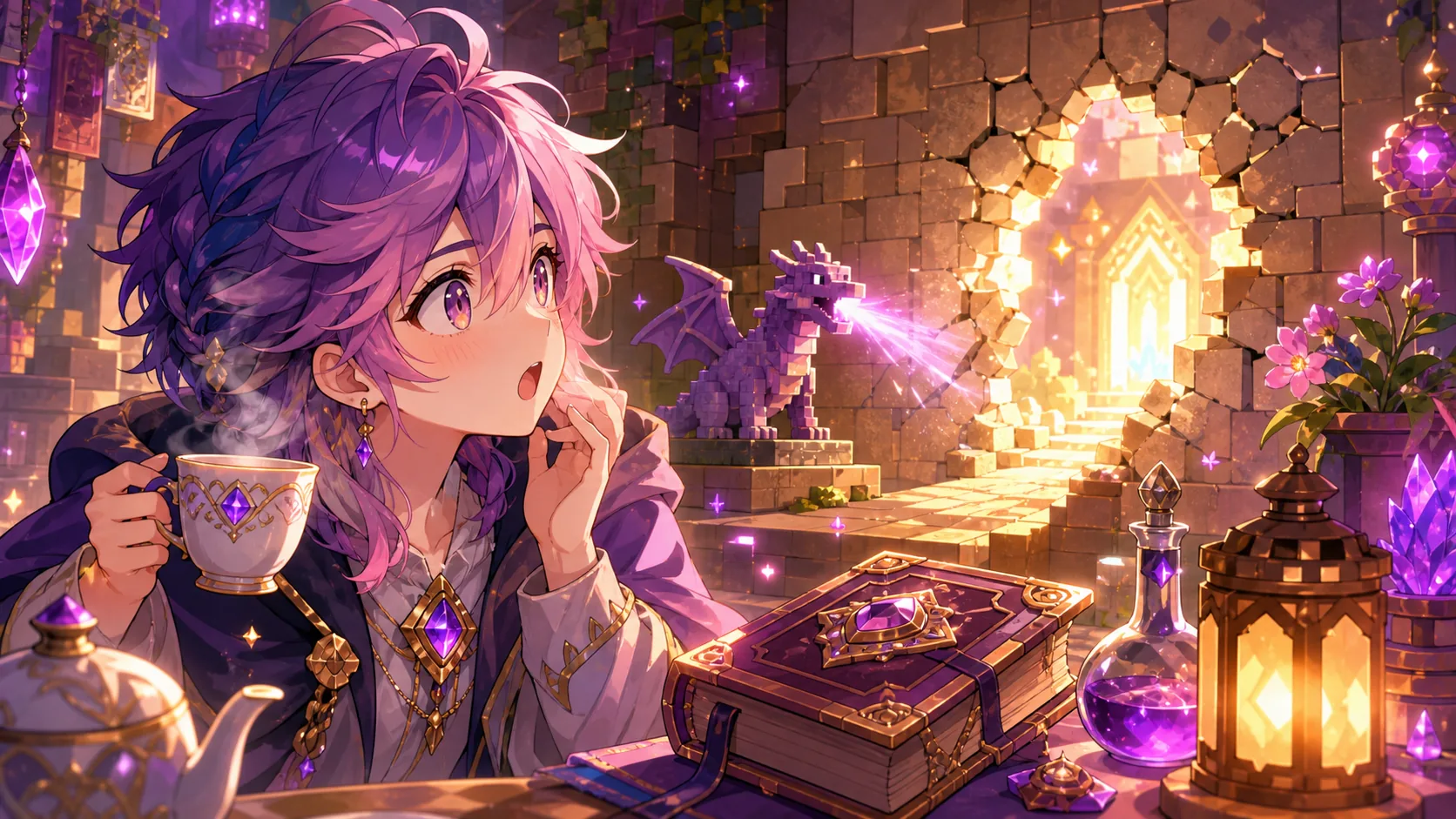 ドラゴンの咆哮から物語の結末へ向かう魔法脱出マップのイメージ