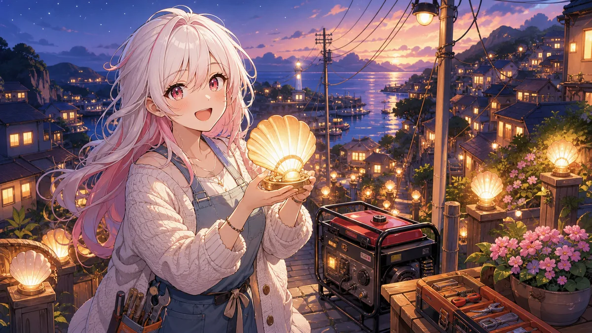 花宮なほこ、『ぽこ あ ポケモン』#5でうすチュウの電気復旧へ ラプラスと街灯で町が明るくなる回 のV-BUZZ独自アイキャッチ