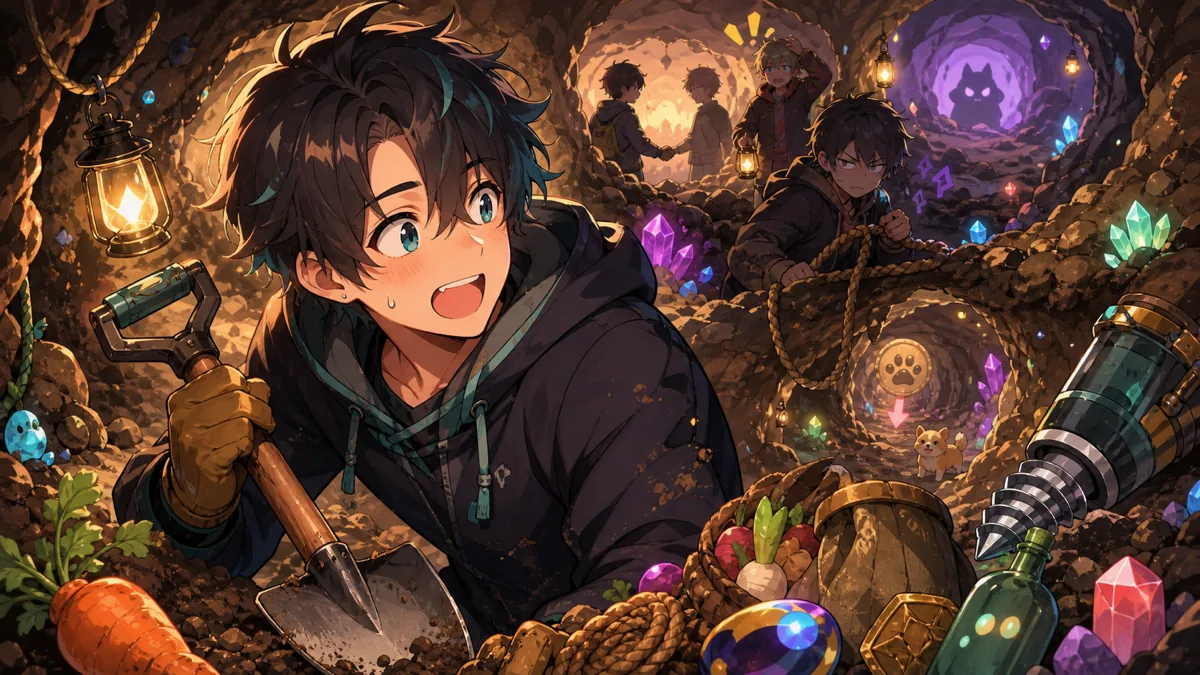 柊ツルギ、新作穴掘りゲーム前編を公開 犬探しから裏取引、人狼疑惑まで転がる1時間 のV-BUZZ独自アイキャッチ