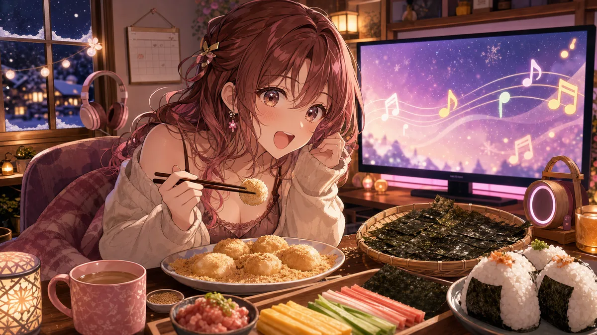 緋月ゆい、『異世界のんびり農家2』第3話「冬です」同時視聴 餅つき、海苔づくり、EDまで味わう夜 のV-BUZZ独自アイキャッチ