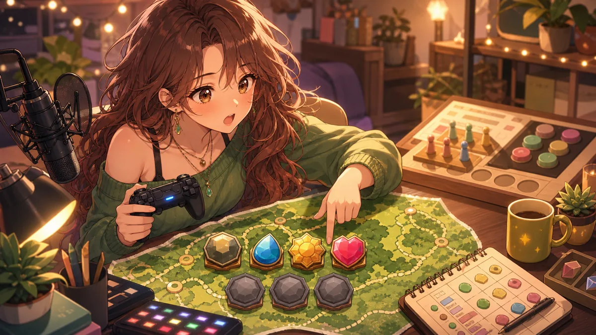 残り4ジムと卒業生3名から第5回の方針を整理するオリジナル女性キャラクターのイメージ