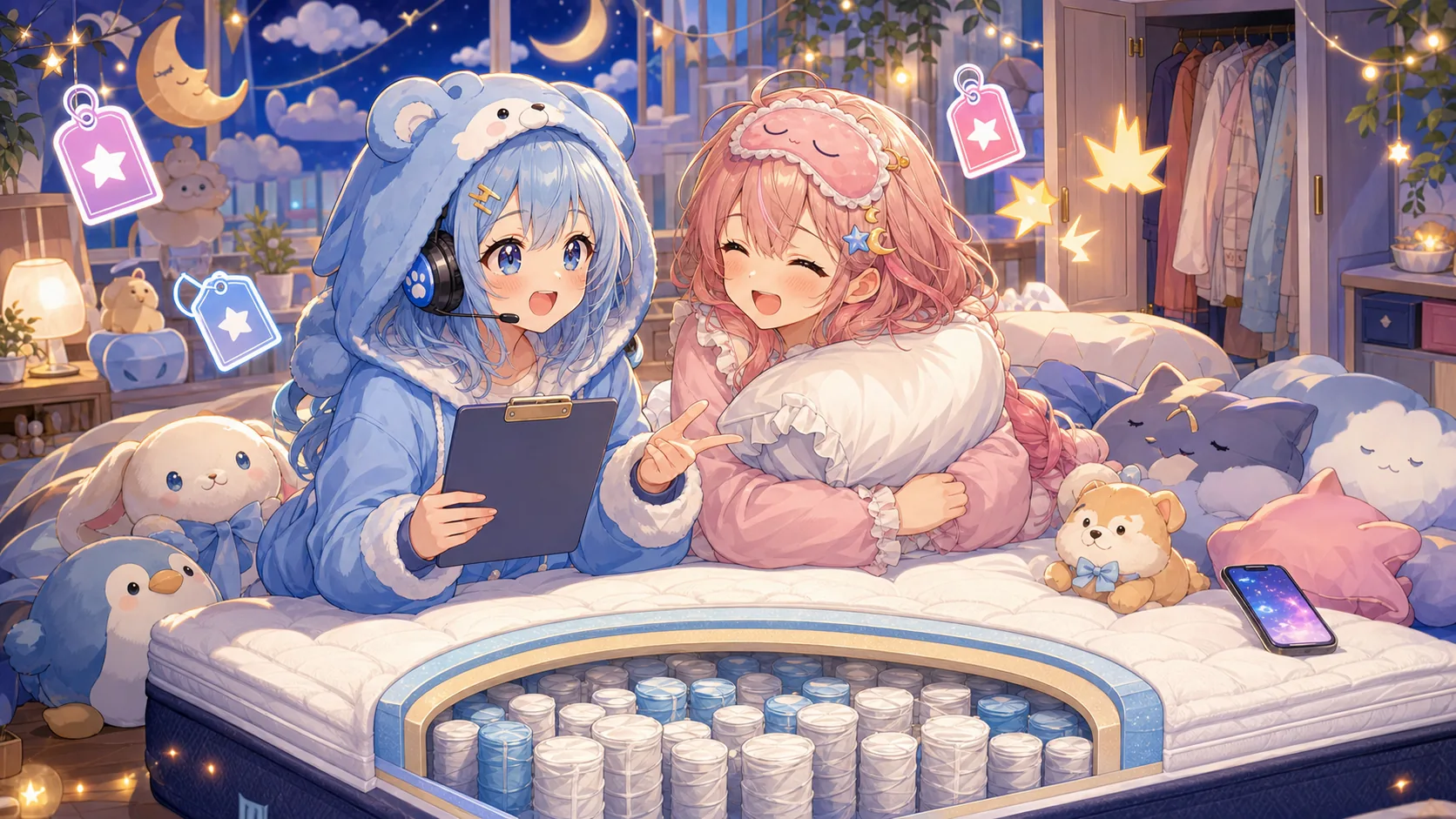 犬山たまき×神楽めあ『#めあたま』NELL睡眠失敗談トーク 寝具PRが生活ネタに広がった回 のV-BUZZ独自アイキャッチ
