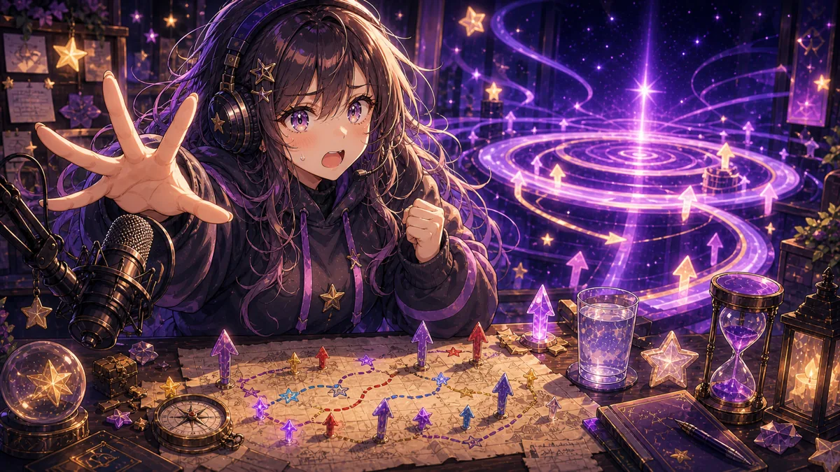 炉なるの初エンド突入と次回リベンジを抽象的に描いた紫のステージ