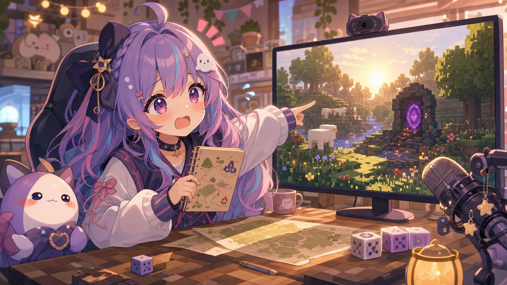 ネザー往復を目標に新しいハードコアワールドへ入るオリジナルキャラクターのイメージ