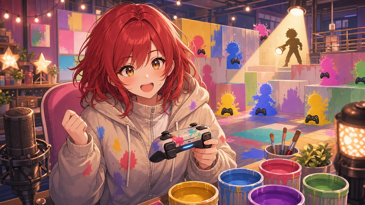 石狩あかり『めっちゃカメレオン』あおぎり高校コラボ、塗って隠れる1時間半で探す側の難しさまで見えた のV-BUZZ独自アイキャッチ