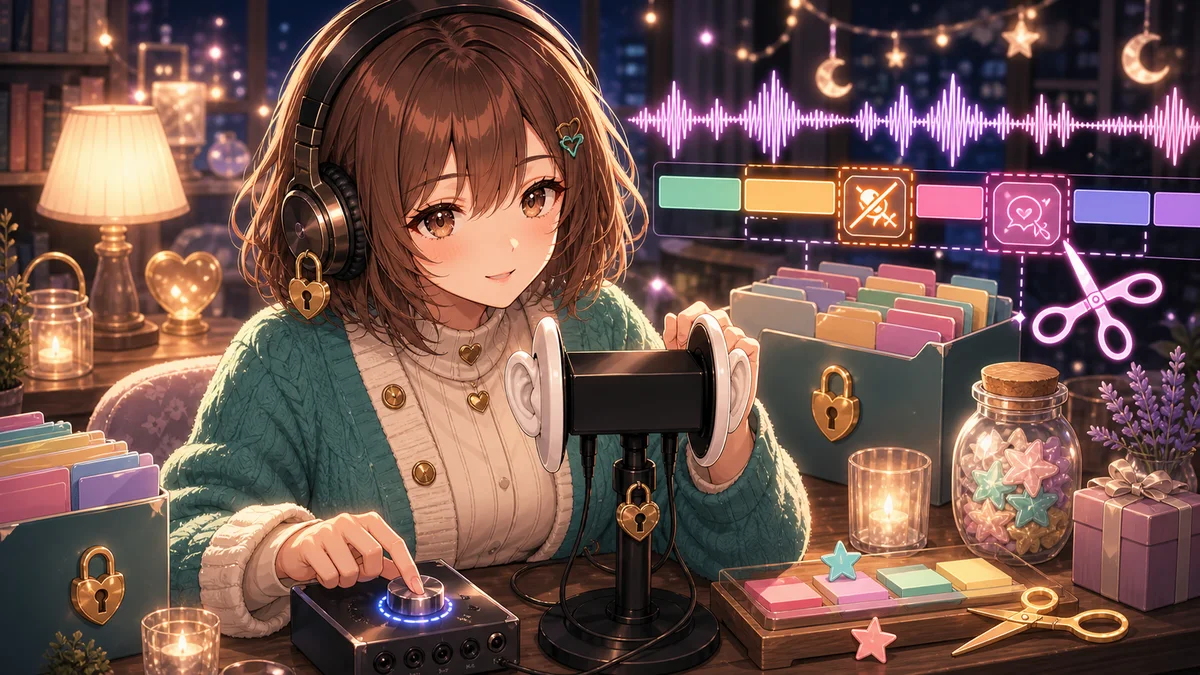 花芽すみれ、メンバー限定ASMR雑談アーカイブを再投稿 概要欄のカット注記から聞き方を整理 のV-BUZZ独自アイキャッチ