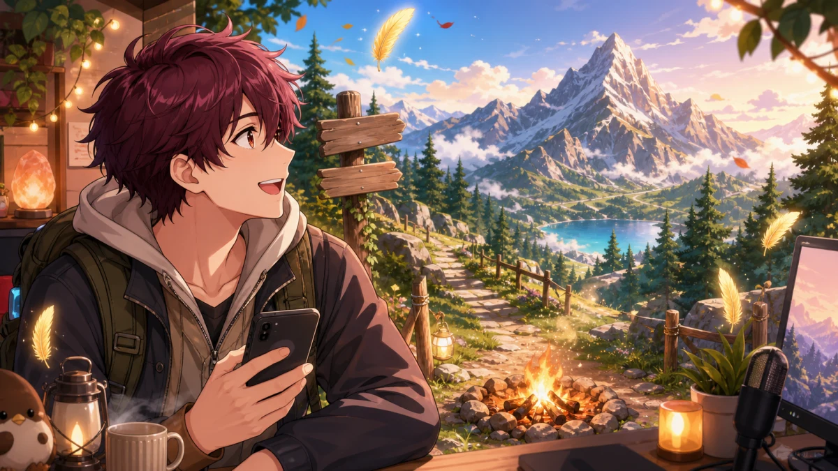 加賀美ハヤト『A Short Hike』初見配信、ホークピーク登山から寄り道探索まで味わう2時間40分 のV-BUZZ独自アイキャッチ