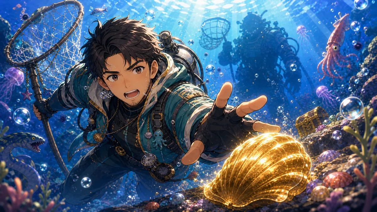 ラストチャレンジで巨大な影へ挑むオリジナルイラスト