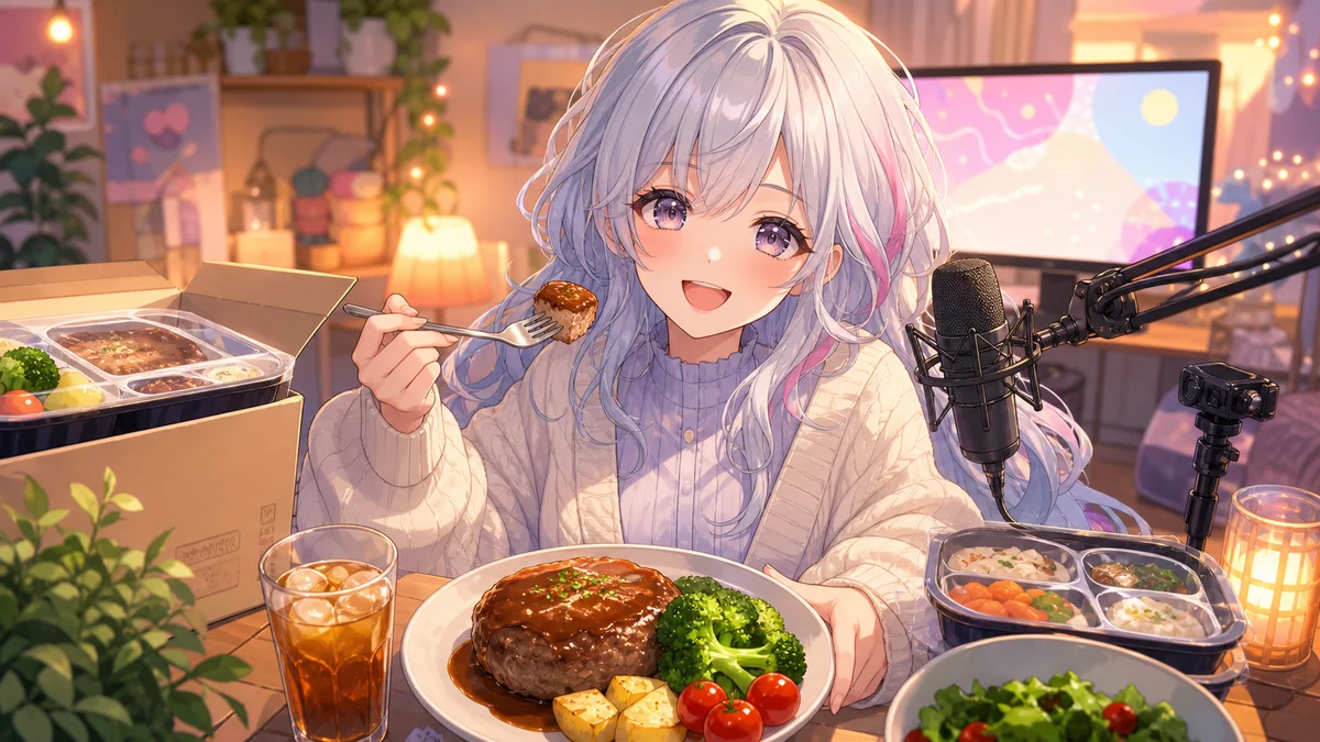 カグラナナ、DELIPICKS PR配信で宅配弁当を実食 ハンバーグとブロッコリーから食事管理まで話が広がる のV-BUZZ独自アイキャッチ