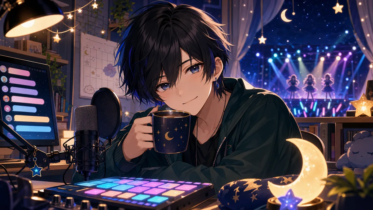 解 -Kai-、寝落ち歓迎の深夜雑談でアイドル論 学マス、推し文化、VTuber活動まで話題が広がった2時間 のV-BUZZ独自アイキャッチ