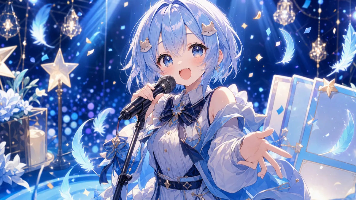 狐塚結月、登録者500人記念歌枠をアーカイブ公開 『ブルーバード』から平成アニソン、ボカロまで無計画に拾う夜 のV-BUZZ独自アイキャッチ