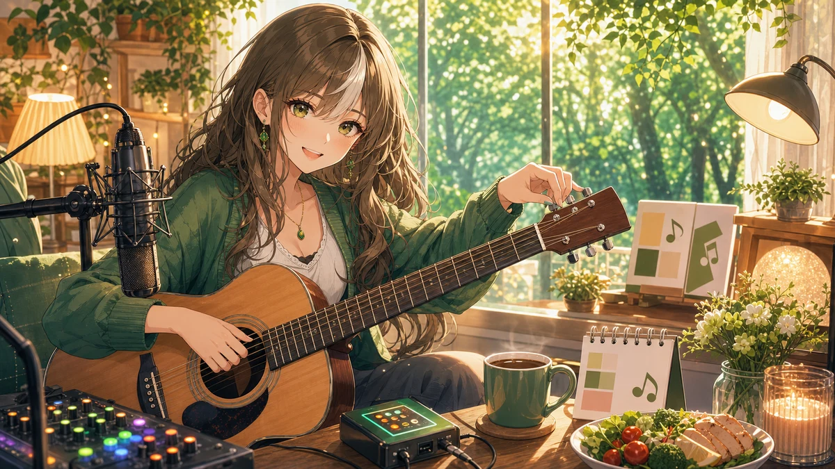 四季森ことり、昼のアコギ弾き語り歌枠 『想像フォレスト』まで練習中の近さを聴かせる のV-BUZZ独自アイキャッチ