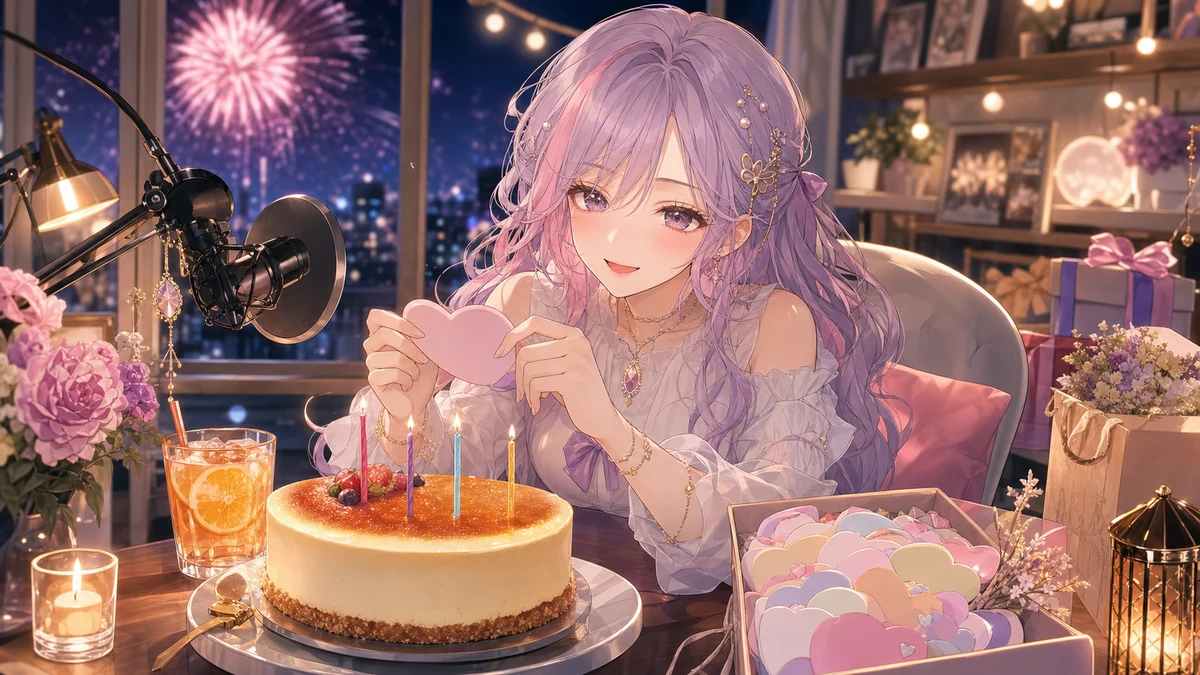 黒江萬白の誕生日記念配信、ケーキとマシュマロでほどけたルームメイトへの言葉 のV-BUZZ独自アイキャッチ