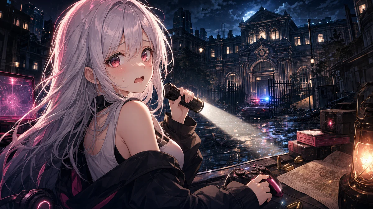 リリーパッド『バイオハザード レクイエム』#8、街の中心部からRPDへ進むレオン編初見プレイ のV-BUZZ独自アイキャッチ