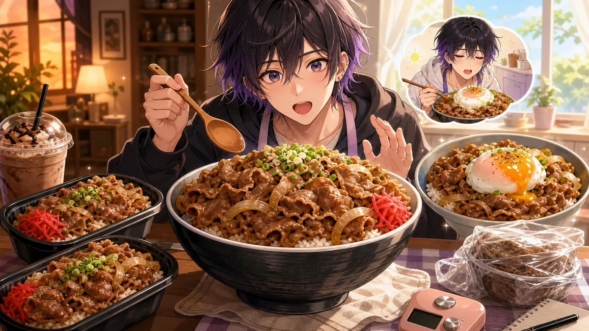 冥海らぶか、すき家キング牛丼に挑戦 持ち帰り実食から翌朝の温泉卵まで見せる休日動画 のV-BUZZ独自アイキャッチ