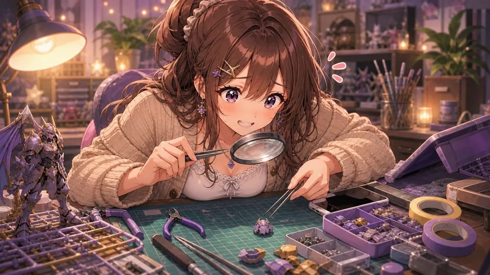 腰パーツを探しながら作業する制作配信イメージ