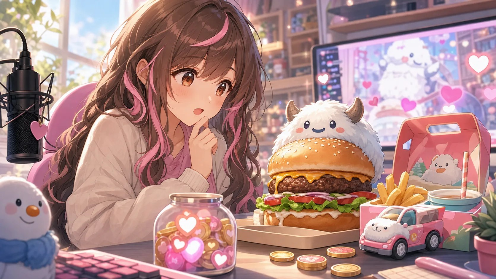 みりゃち、高評価1円ルールでバーガーキング「イエティ」に挑んだランチ配信 のV-BUZZ独自アイキャッチ