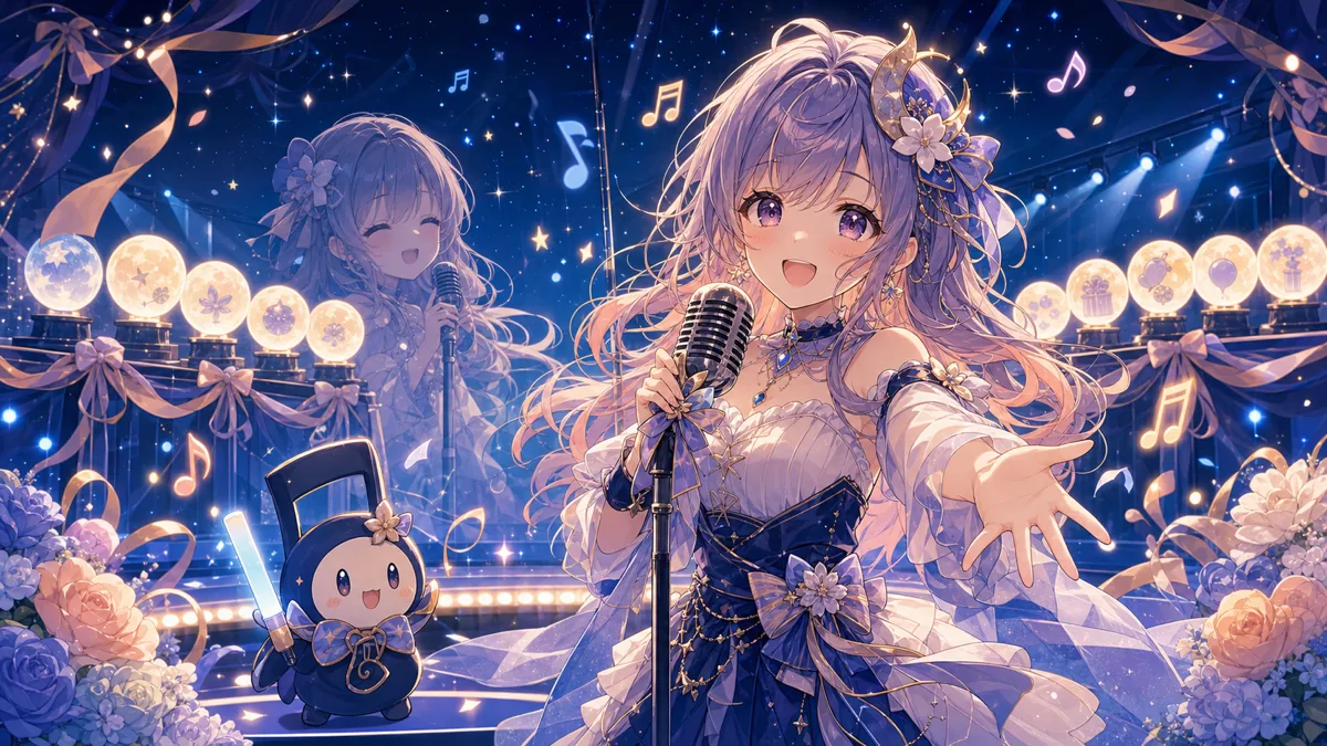 波宵かなで、デビュー10か月歌枠で初配信曲を歌い直す 節目の選曲がやさしく響いた夜 のV-BUZZ独自アイキャッチ