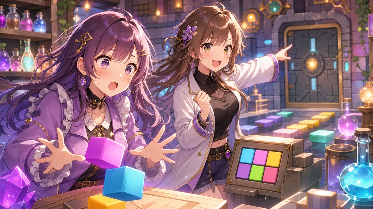 七瀬ゆい×桃猫あむ、Minecraft『研究所からの脱出』で迷う 悲鳴と相談が転がるあむゆい回 のV-BUZZ独自アイキャッチ