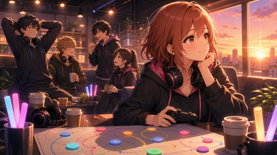 待機時間のデスマッチとDay2への課題整理を描いた明るい大会後イラスト