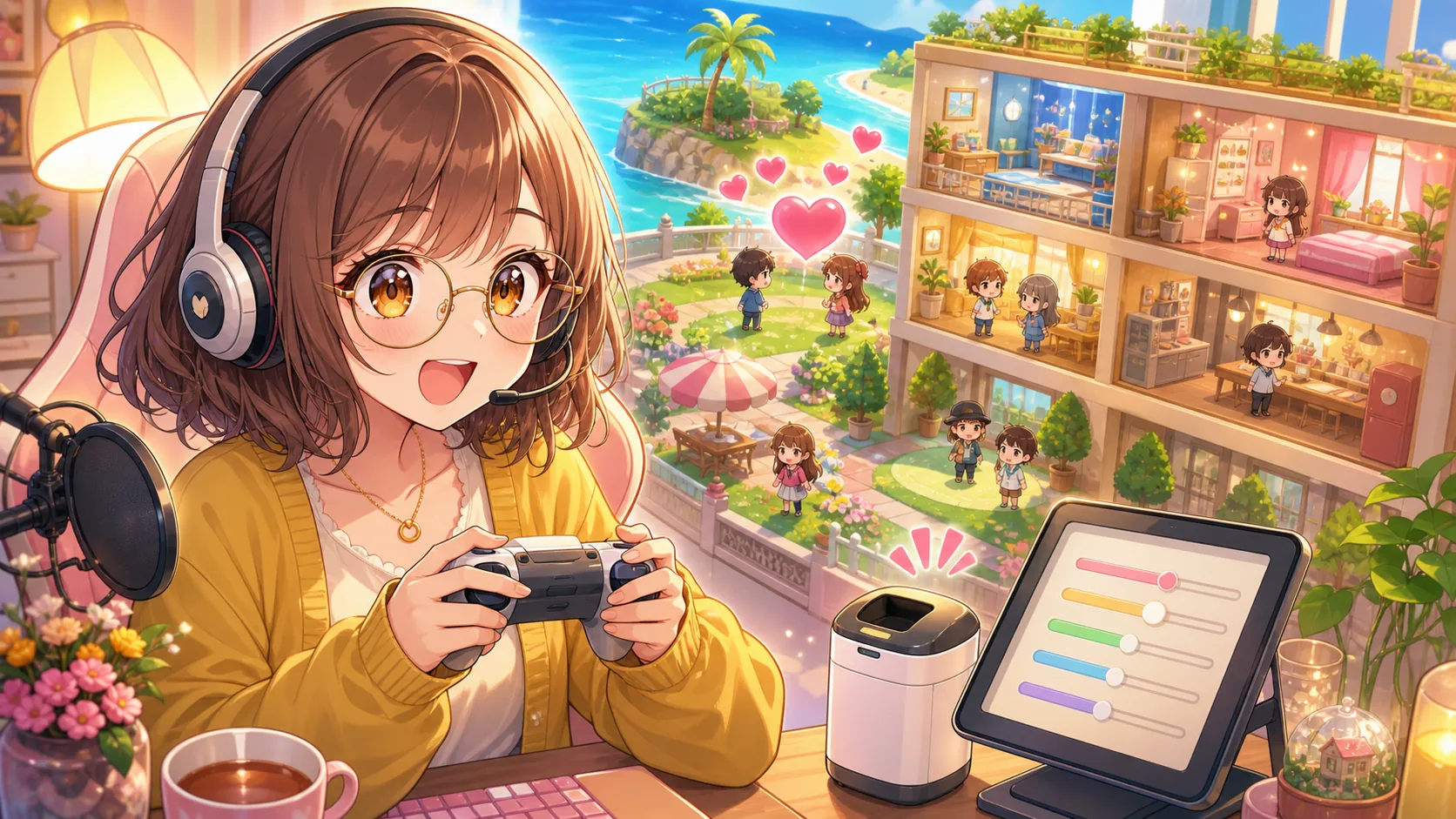 猫汰つな『トモダチコレクション』でぶいすぽ島を見守る すみれ一目ぼれとゴミ箱相談が転がした長編回 のV-BUZZ独自アイキャッチ