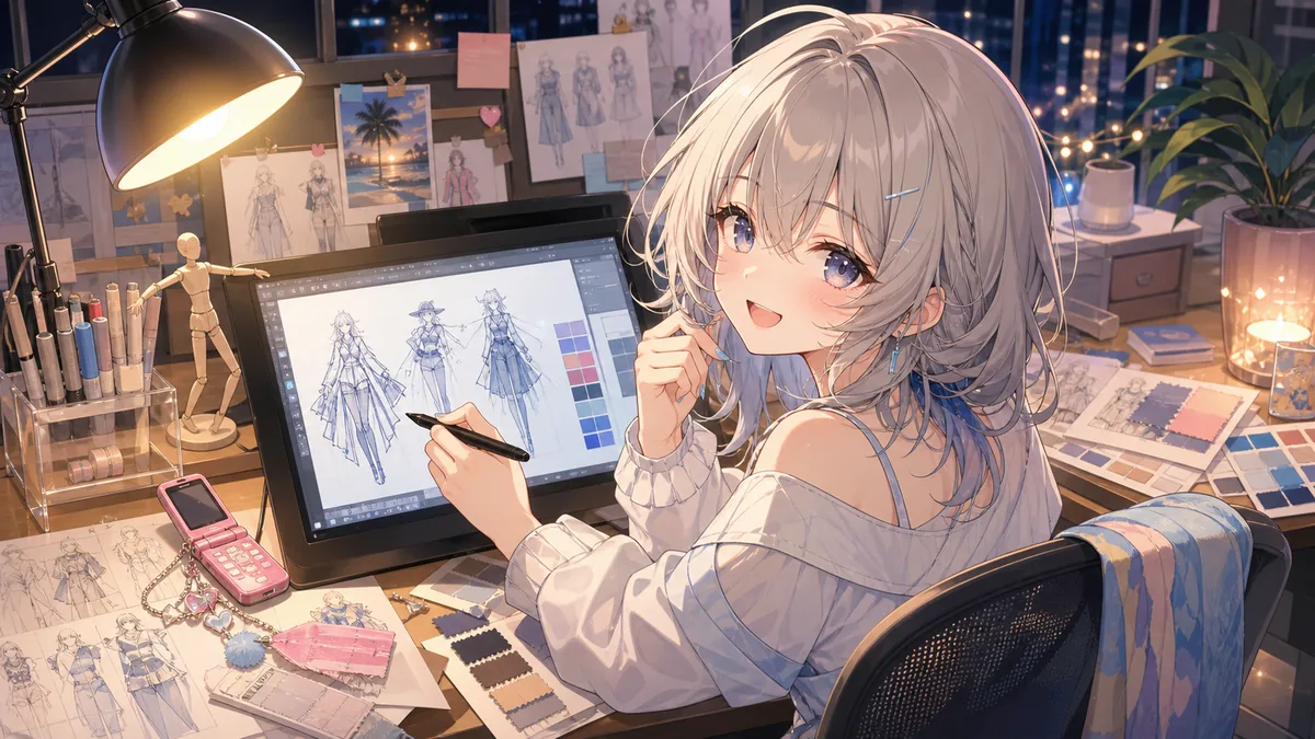 斎木こまり、お絵描き配信で夏コミ本のラフ作戦会議 4案を3時間で練った制作回 のV-BUZZ独自アイキャッチ