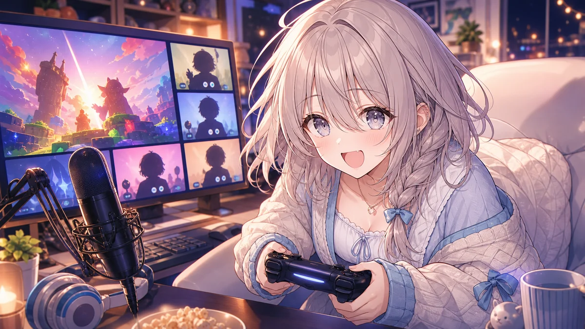 斎木こまり、Nintendo Direct同時視聴で5人の期待が交差 スプラ新作情報とリズム天国の反応を追う夜 のV-BUZZ独自アイキャッチ