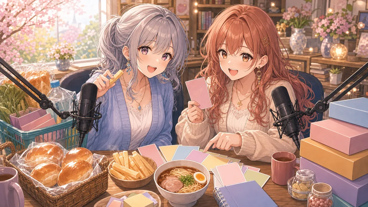 小さい幸せを食べ物と買い物で語るイメージ