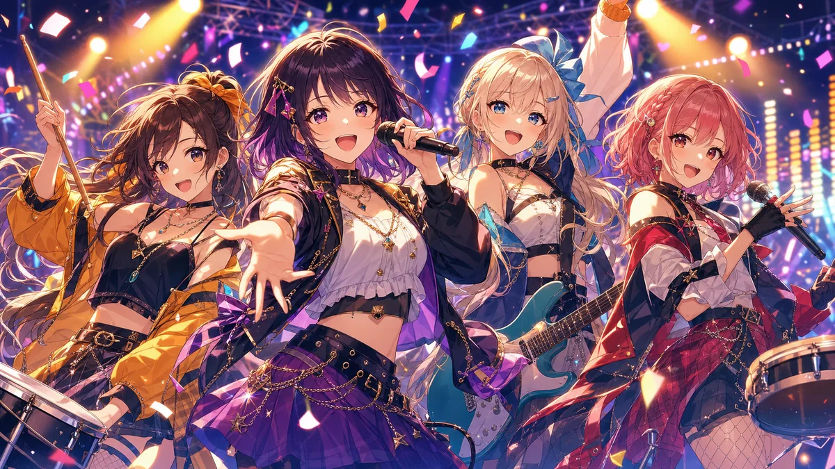 白上フブキらバカタレサーカス『Vivid Stampede!!!!』MV公開 4人の初オリジナル曲をライブ目線で聴く のV-BUZZ独自アイキャッチ