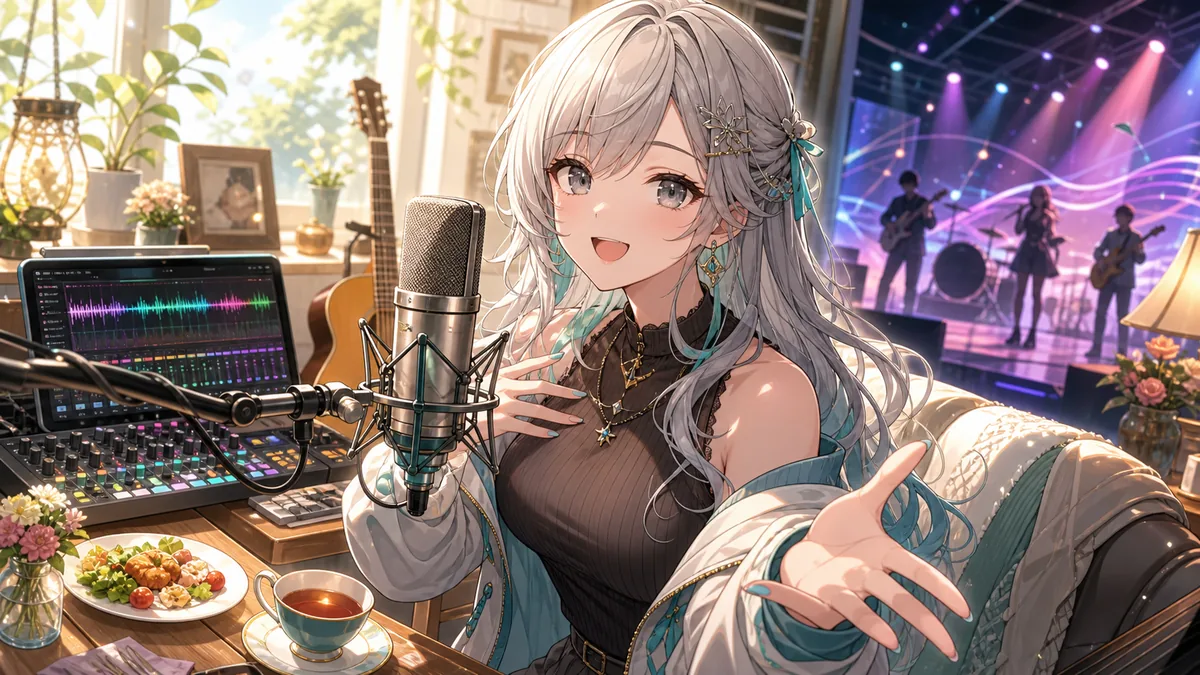 白玖ウタノ、昼歌枠でレンタルマイクを試用 音作りから対バンライブ談義までつながった3時間 のV-BUZZ独自アイキャッチ