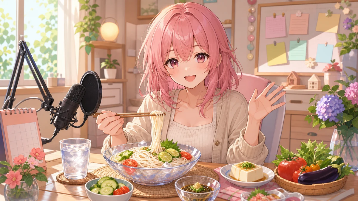 すあお嬢、朝活で最近の自炊を聞く 夏料理と朝ごはん相談からW杯同時視聴予定まで のV-BUZZ独自アイキャッチ