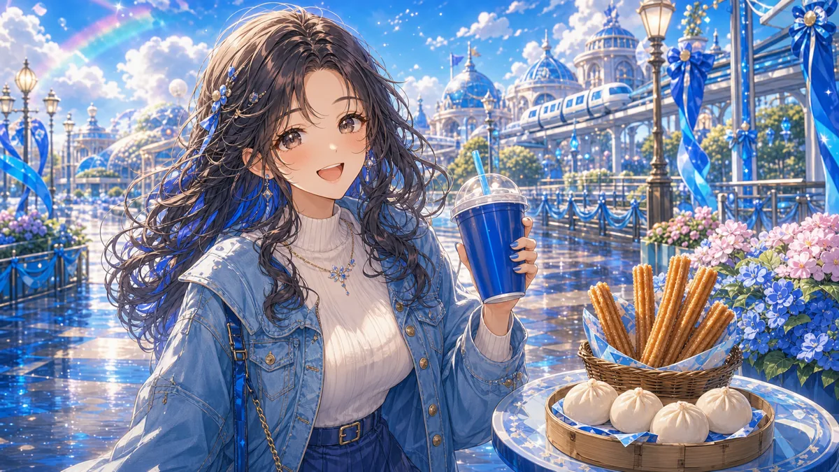 すあお嬢、朝活で東京ディズニーシー25周年レポ 青い装飾と雨上がりの一日を語る のV-BUZZ独自アイキャッチ