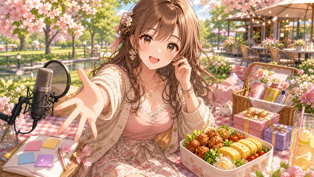 すあお嬢、朝活でピクニック熱を語る 5月の外ごはん、弁当、1周年準備まで広がった雑談回 のV-BUZZ独自アイキャッチ