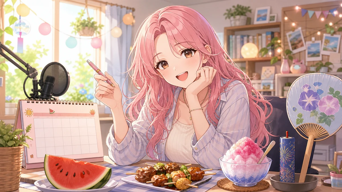 すあお嬢、朝活で夏にしたいこと会議 バーベキュー、プール、浴衣、そうめんまでコメント欄と広げた2時間 のV-BUZZ独自アイキャッチ