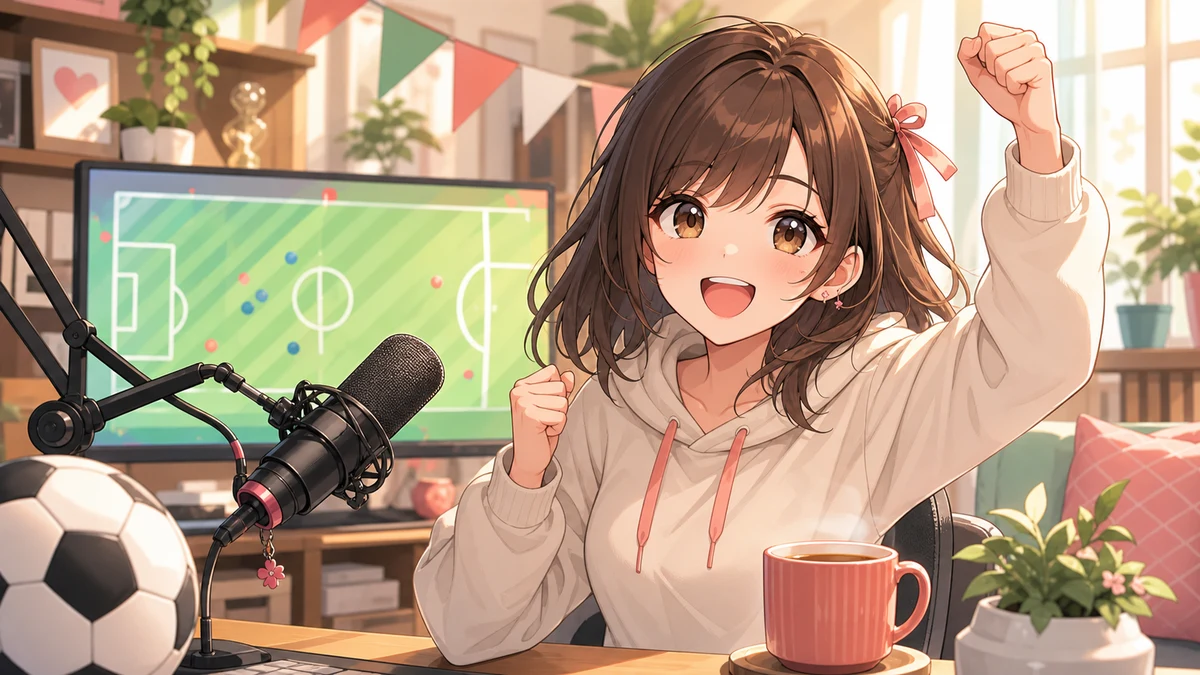 すあお嬢、朝活で日本対スウェーデンを同時視聴 コメント欄と一緒に応援した2時間21分 のV-BUZZ独自アイキャッチ
