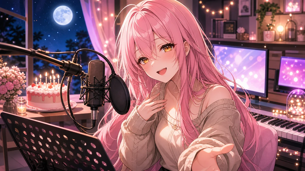 鈴葉ユミ、夜の歌枠で『モンロー・ウォーク』からオリ曲『海鳴りの夜に』まで 仕事前に歌で整えた1時間 のV-BUZZ独自アイキャッチ
