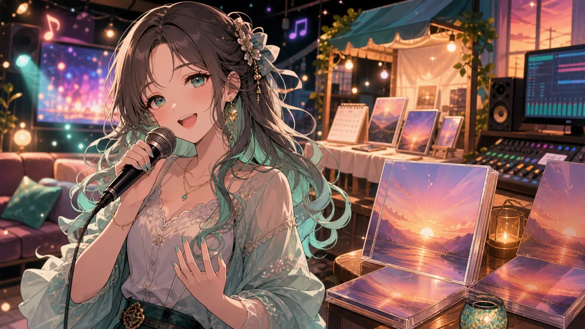 鈴葉ユミ、木曜夜の歌枠で昭和歌謡から『創聖のアクエリオン』まで M3新作『Daybreak』にも触れる のV-BUZZ独自アイキャッチ