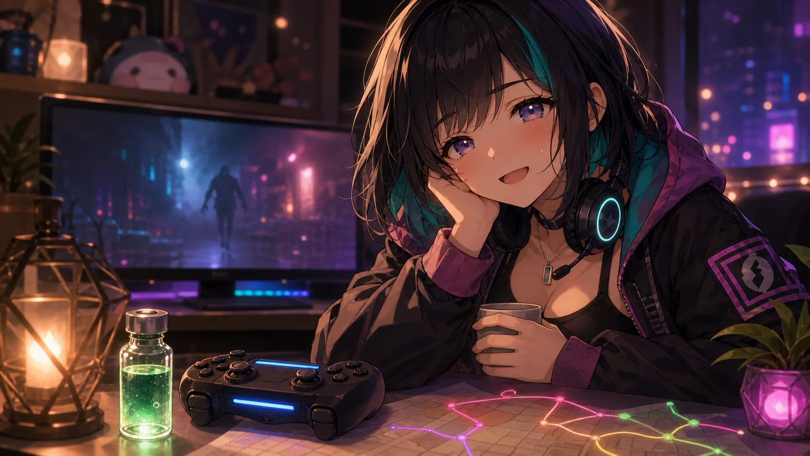 クリア後にアーカイブを振り返るオリジナルキャラクターのイメージ