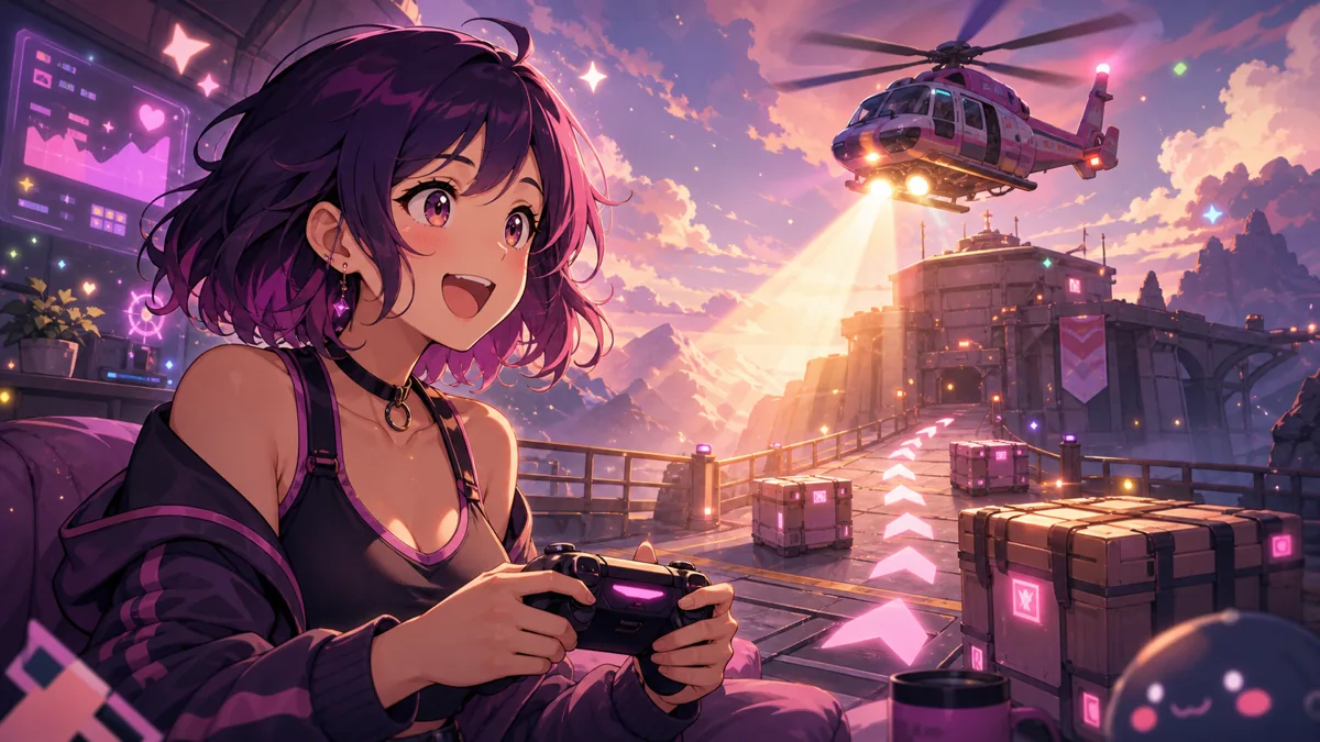 ヘリ支援に助けられるゲーム配信のイメージ