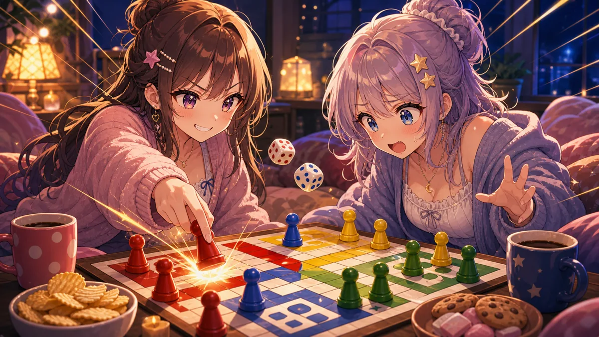 ルドー中盤で追いかけ合いと駆け引きに盛り上がる二人のイメージ