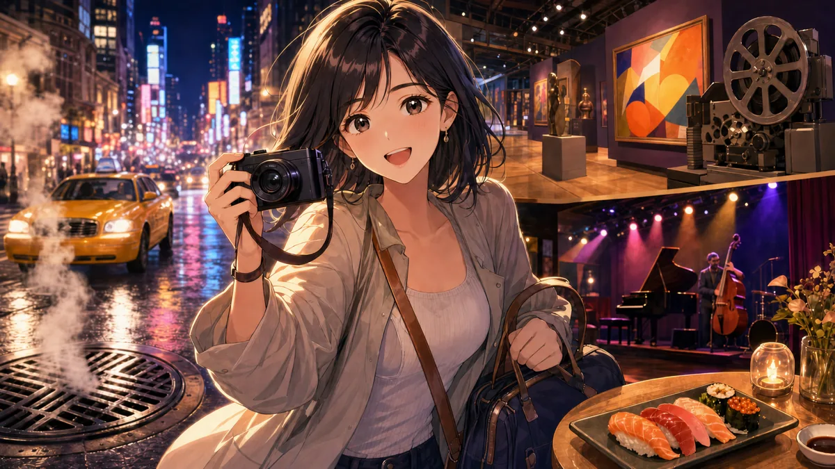 月ノ美兎のニューヨークVlog、一蘭からMoMA・ブロードウェイまで街の違和感を拾う旅 のV-BUZZ独自アイキャッチ