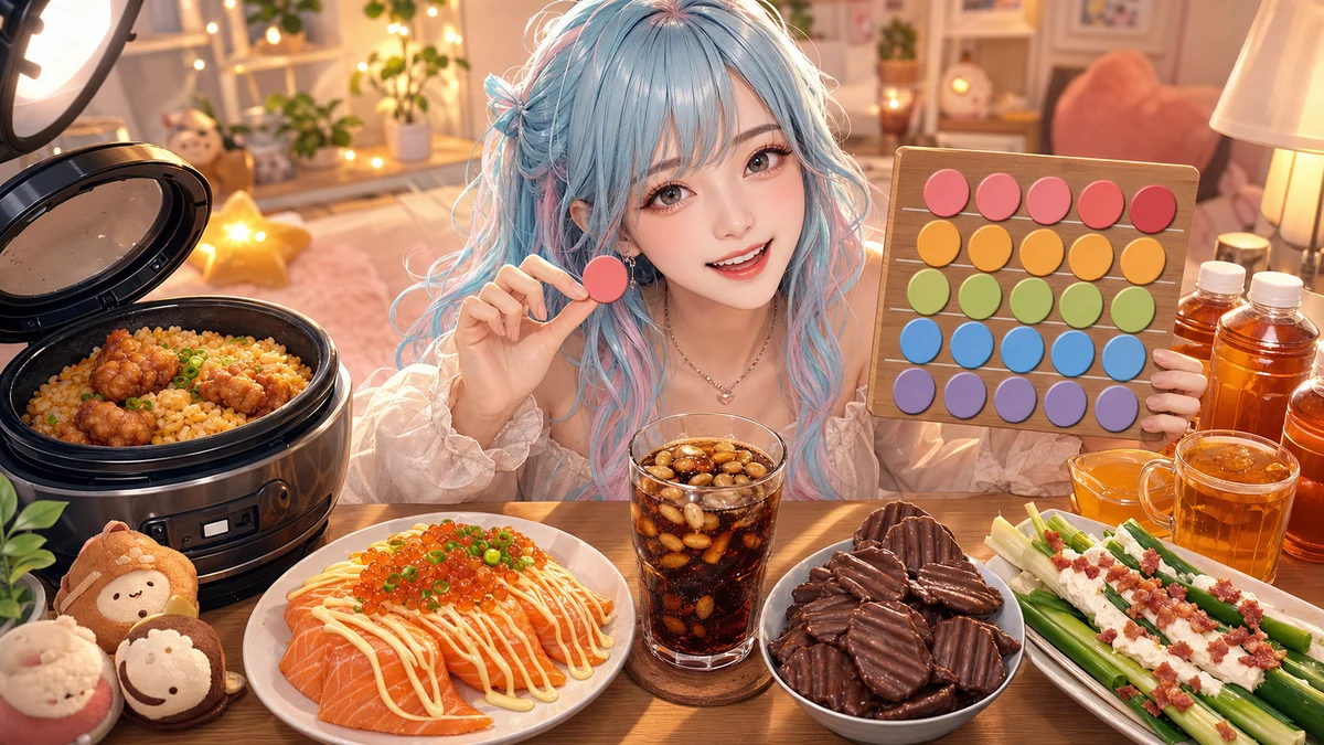 兎田ぺこら、カメラONでバズり飯を正直レビュー サーモン10点とONICHA大吉まで採点が揺れた回 のV-BUZZ独自アイキャッチ