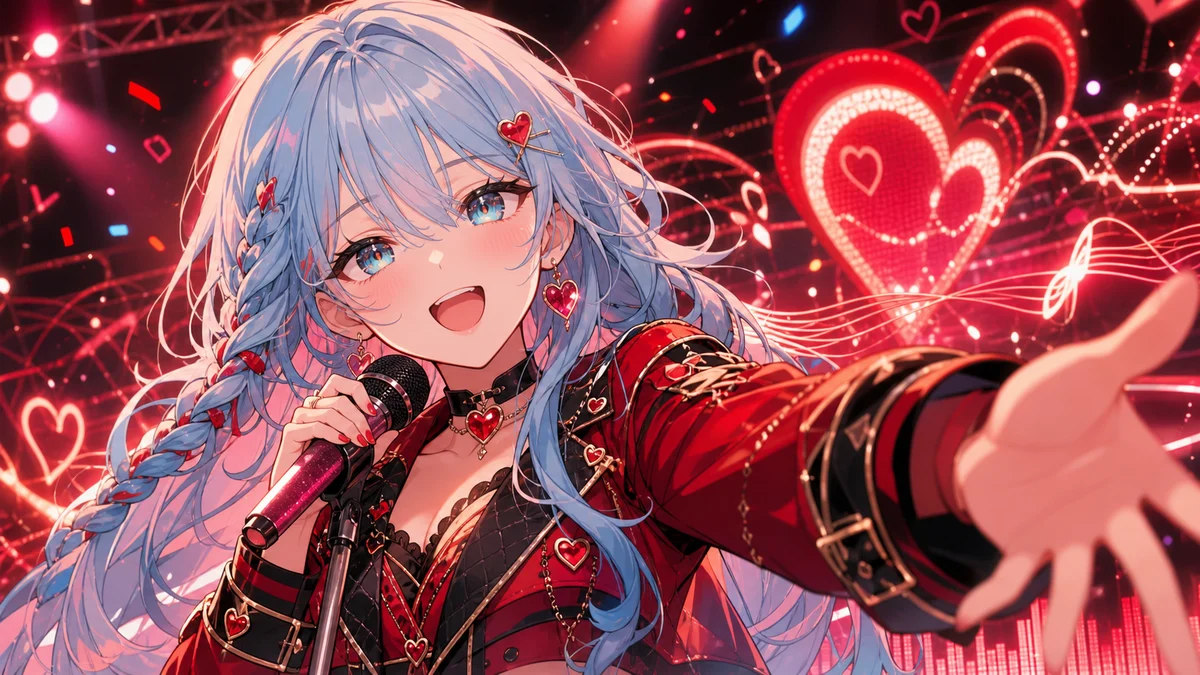 兎田ぺこら『ラブノカサブタ』MV DECO*27曲を赤いリリック演出で走らせる のV-BUZZ独自アイキャッチ