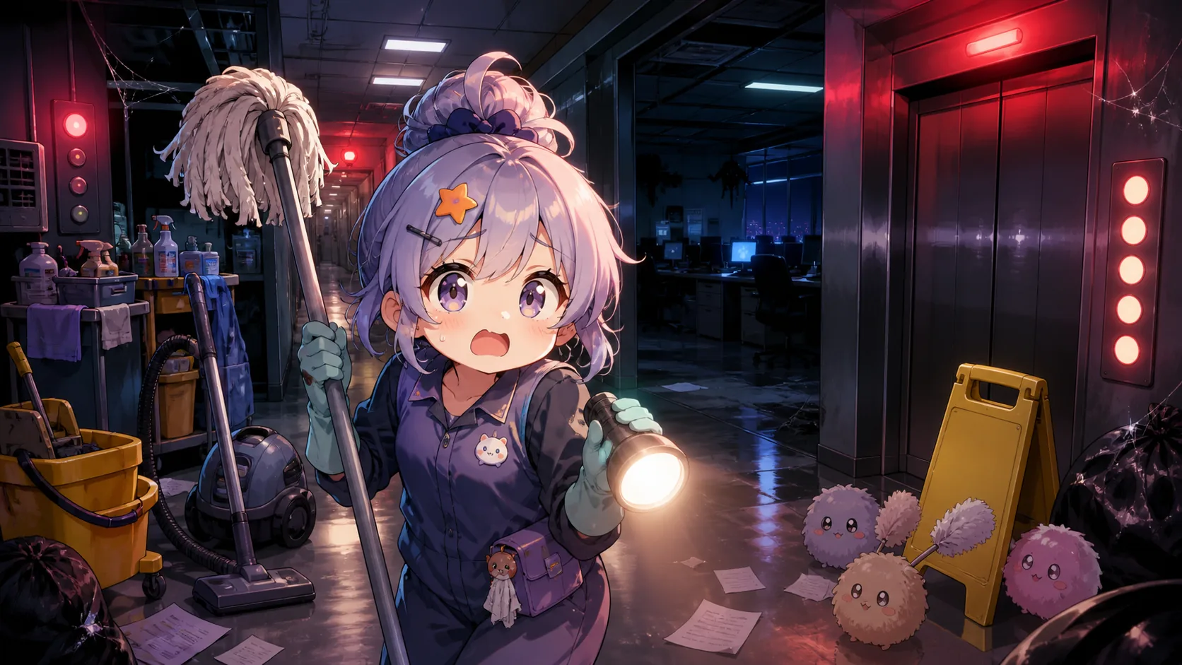 兎田ぺこら『夜勤清掃』実況 掃除の段取りが崩れていくオフィスホラー回 のV-BUZZ独自アイキャッチ