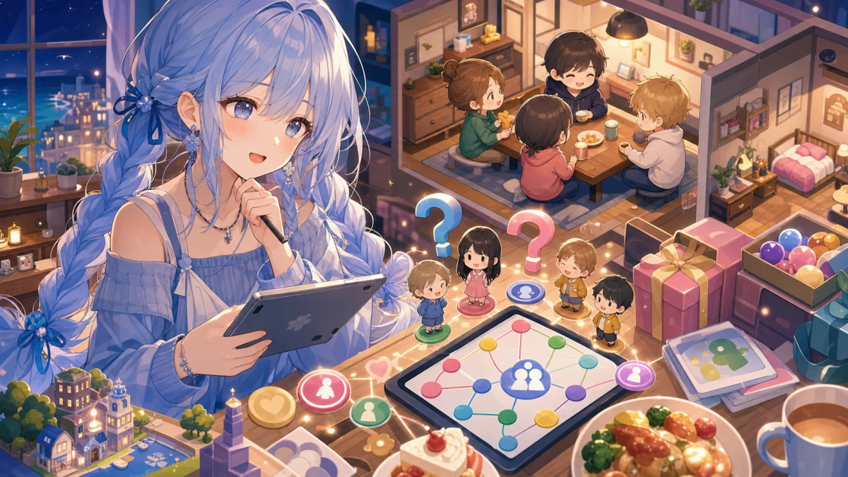 ルームシェアと友達作りの関係図を考えるイメージ